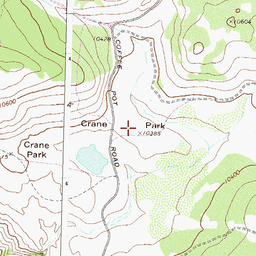 Topographic Map of Crane Park, CO