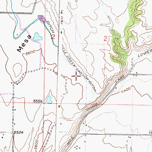Topographic Map of Rifle Creek Canyon Ditch, CO