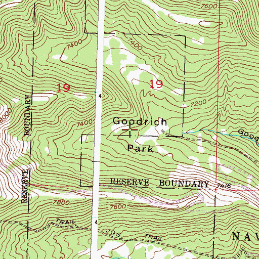 Topographic Map of Goodrich Park, CO