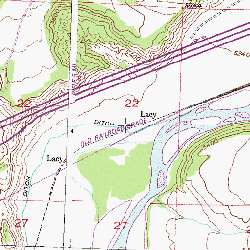 Topographic Map of Lacy, CO
