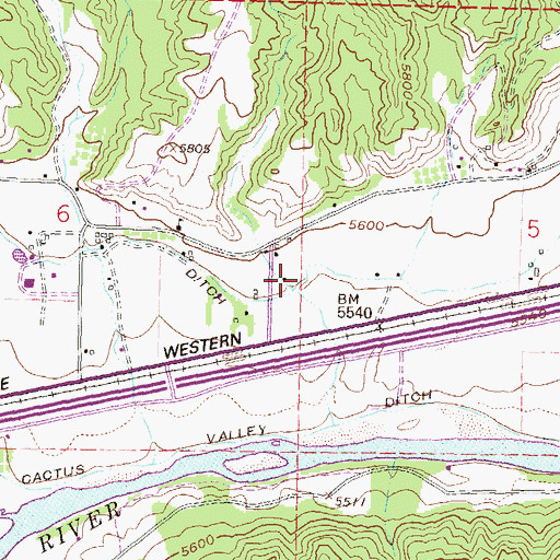 Topographic Map of Ware and Hinds Ditch, CO