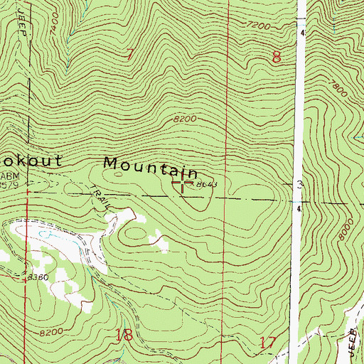 Topographic Map of Lookout Mountain, CO