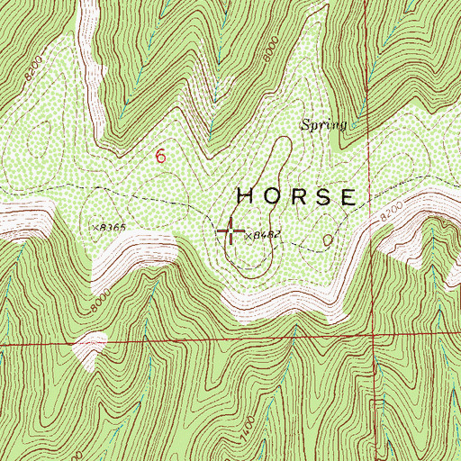 Topographic Map of Horse Mountain, CO