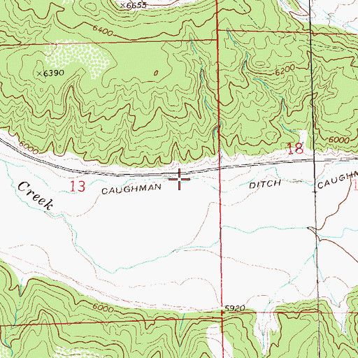 Topographic Map of Caughman Ditch, CO