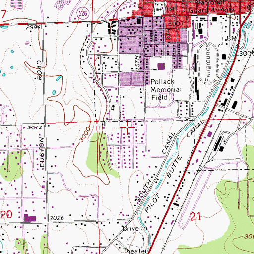 Topographic Map of Baker City Park, OR