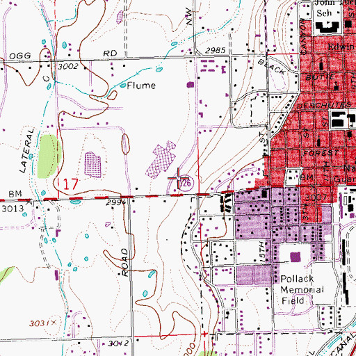 Topographic Map of Bowlby City Park, OR