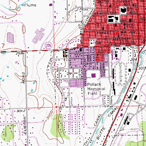 Topographic Map of Kalama City Park, OR