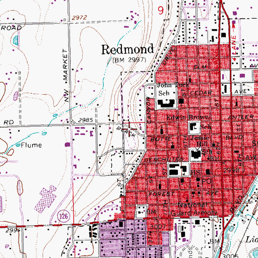 Topographic Map of Kiwanis Field, OR
