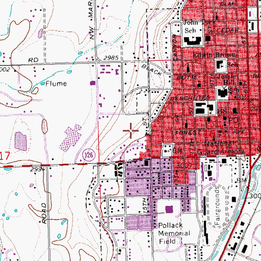 Topographic Map of Sam Johnson City Park, OR