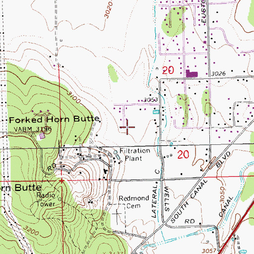 Topographic Map of Umatilla Sports Complex, OR