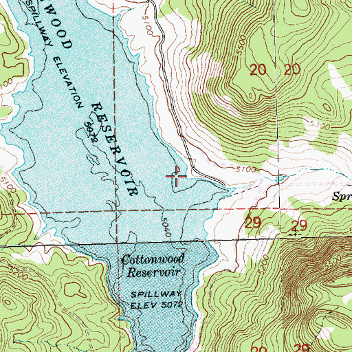 Topographic Map of Cottonwood Reservoir County Park, OR