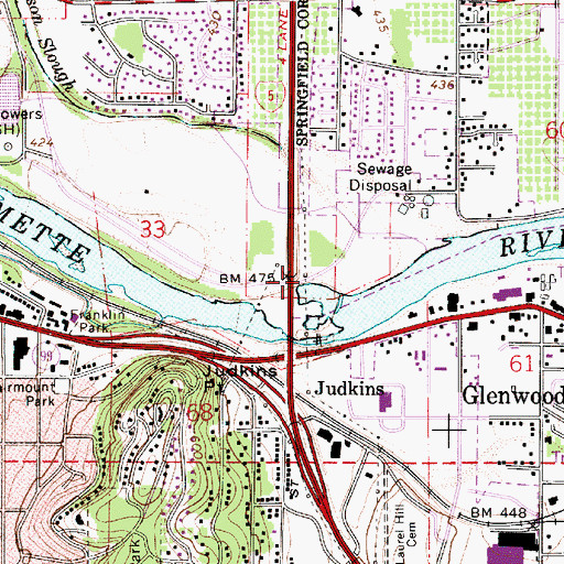Topographic Map of Alton Baker/Eastgate Woodlands, OR