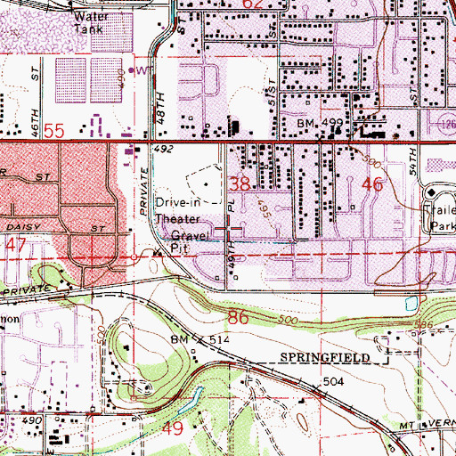 Topographic Map of Bluebelle Park, OR