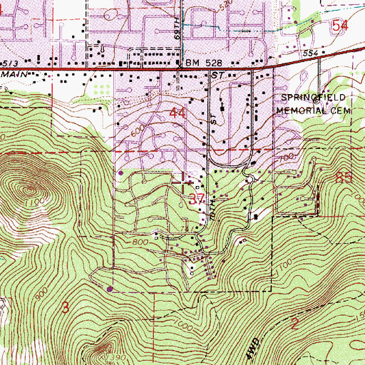 Topographic Map of Jessie Maine Memorial Park, OR