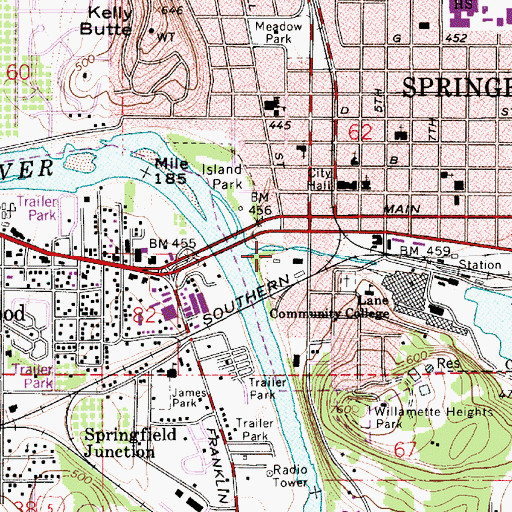 Topographic Map of Millrace Park, OR