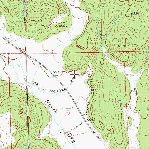 Topographic Map of De La Matyr and Anderson Ditch, CO