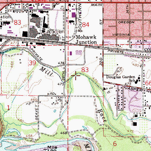 Topographic Map of 32nd Street Community Sports Park, OR