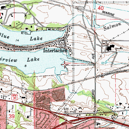 Topographic Map of Lakeshore City Park, OR