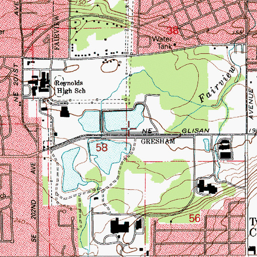Topographic Map of Salish Ponds City Park, OR