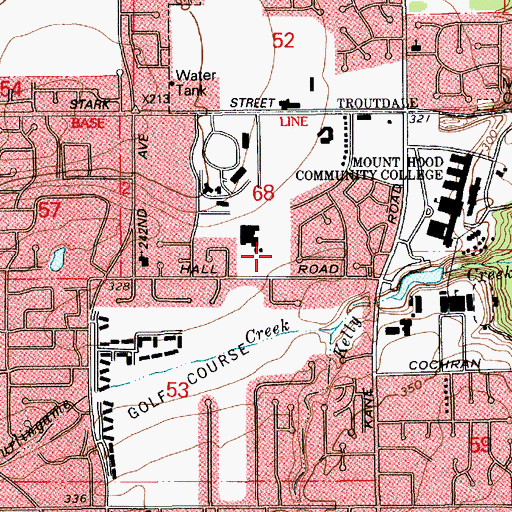 Topographic Map of Hall Park, OR