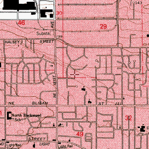 Topographic Map of Kirk Park, OR