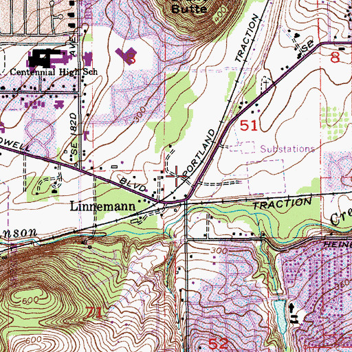 Topographic Map of Southwest Community Park, OR