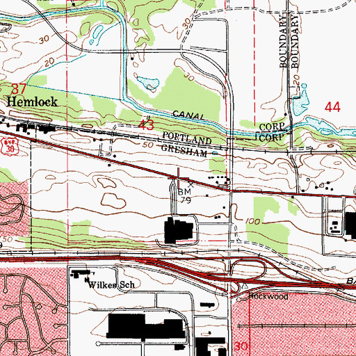 Topographic Map of Zimmerman House Historic Park, OR