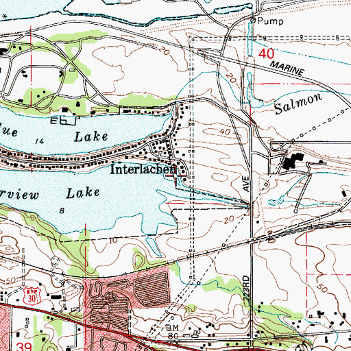 Topographic Map of Hockaday City Park, OR
