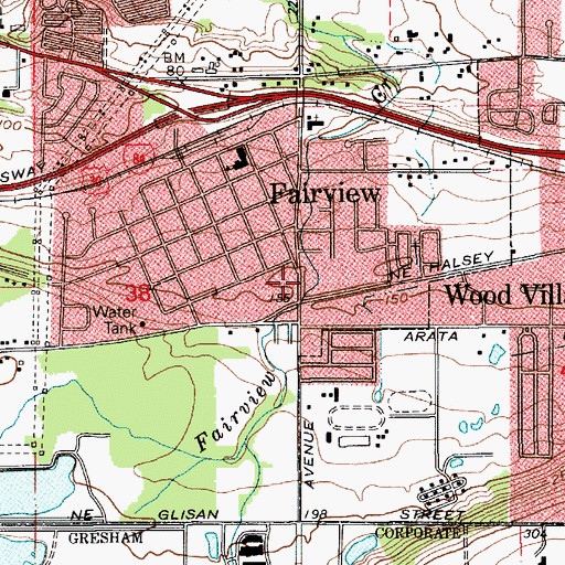Topographic Map of Marilyn's City Park, OR