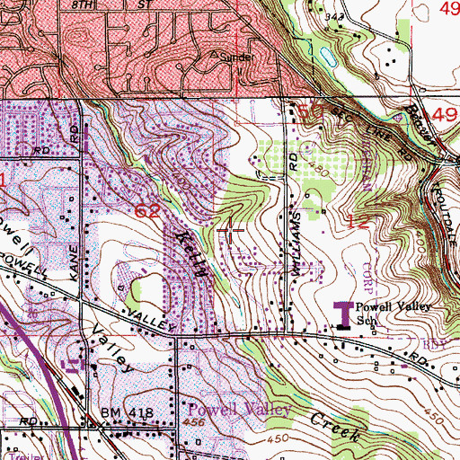 Topographic Map of East Gresham Park, OR