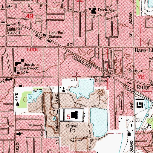 Topographic Map of Yamhill Neighborhood Park, OR