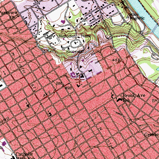 Topographic Map of Herring Avenue United Methodist Church, TX