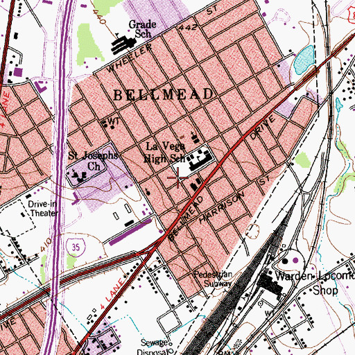 Topographic Map of Sparks Memorial United Methodist Church, TX