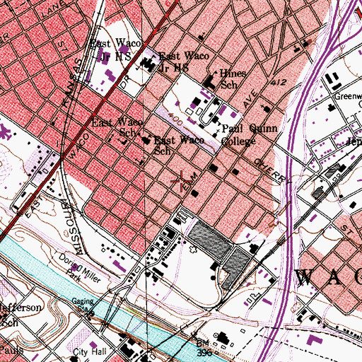 Topographic Map of Wesley United Methodist Church, TX