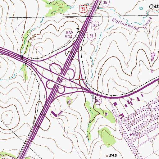 Topographic Map of Church of Christ, TX