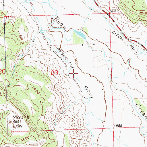 Topographic Map of Reservoir Ditch, CO