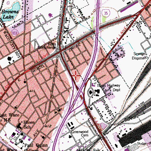 Topographic Map of Charity Chapel Church of God in Christ, TX