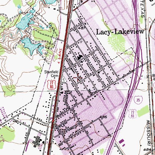 Topographic Map of Echols Memorial Church of God in Christ, TX