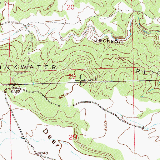 Topographic Map of Bunkwater Ridge, CO