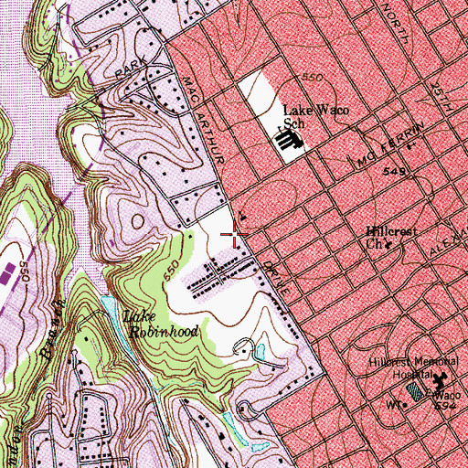 Topographic Map of Christ Lutheran Church, TX