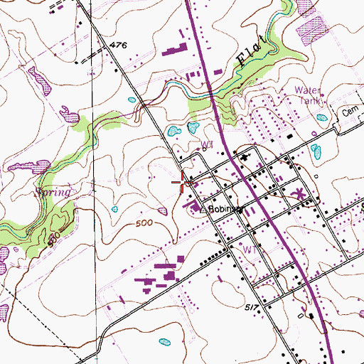 Topographic Map of Bethel Methodist Church of Robinson, TX