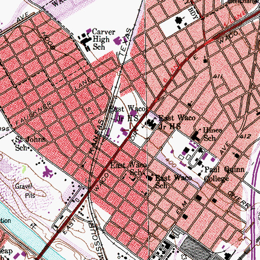Topographic Map of Pentecostal Cathedral of Faith Church, TX