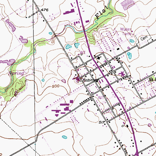 Topographic Map of Youngblood Memorial Presbyterian Church, TX