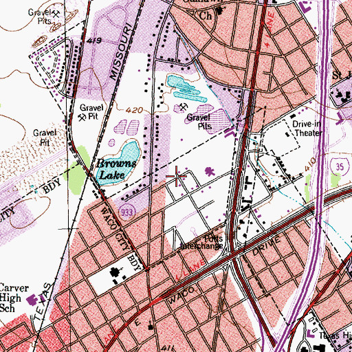 Topographic Map of Shiloh Missionary Baptist Church, TX