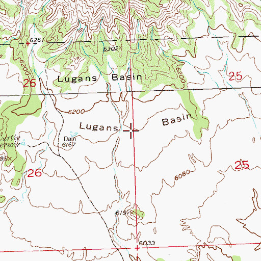 Topographic Map of Lugans Basin, CO