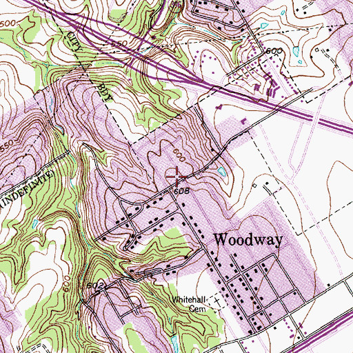 Topographic Map of Westwood Baptist Church, TX