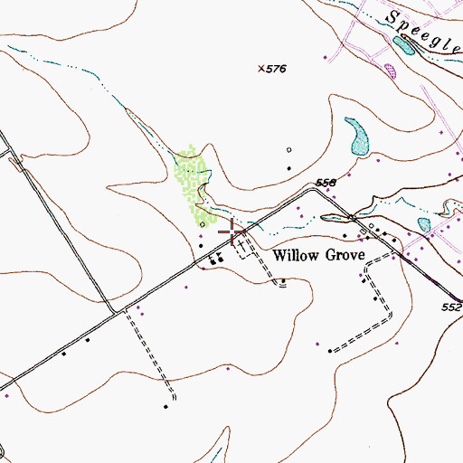 Topographic Map of Willowgrove Baptist Church, TX