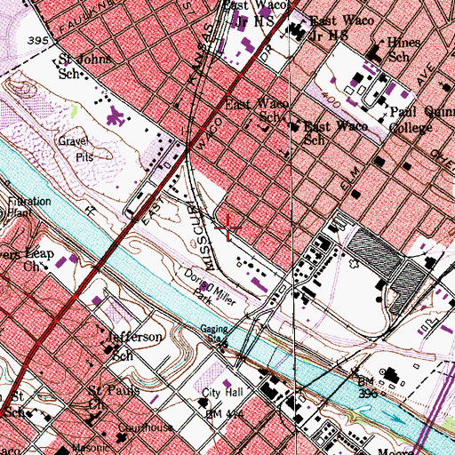 Topographic Map of Bethel Baptist Church, TX
