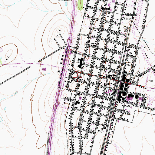 Topographic Map of Bold Springs Baptist Church, TX