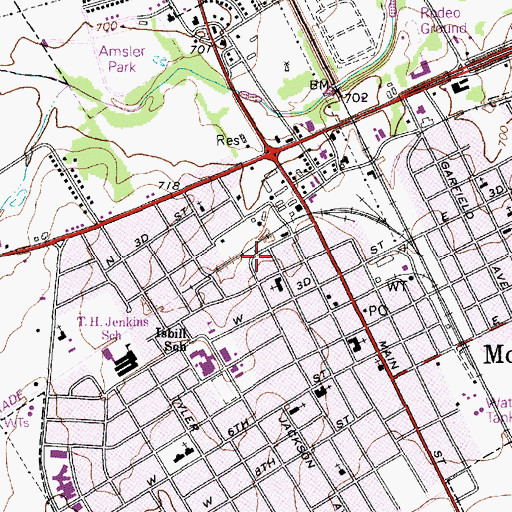 Topographic Map of College Avenue Baptist Church, TX